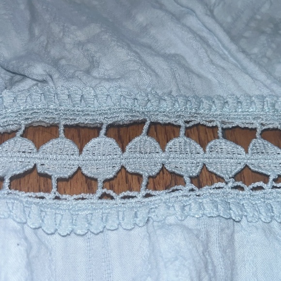 Halter Romper Ruffle Flounce Crochet Lace Cutout Hollow Out Textured Criss Cross - Picture 10 of 12